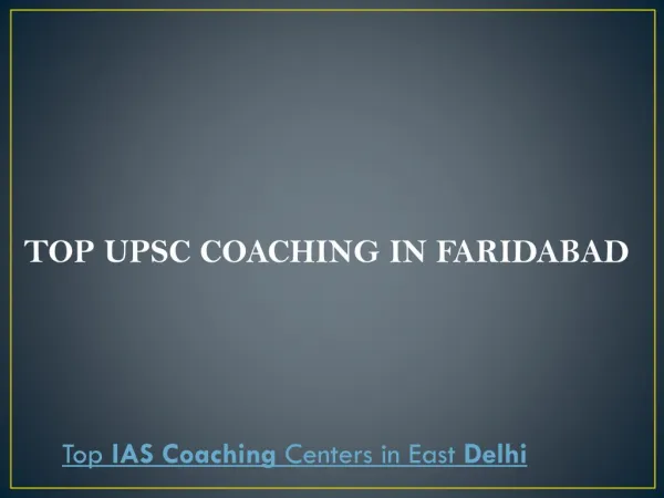 Top upsc coaching in faridabad