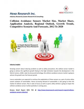 Collision Avoidance Sensors Market Size, Share, Analysis, Growth Trends And Forecasts,2012 To 2020