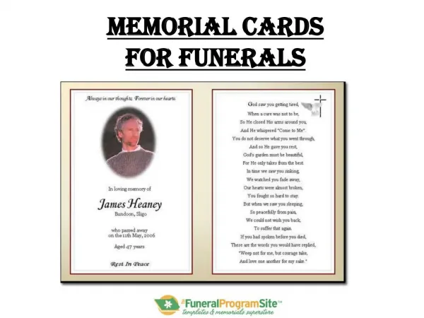 Memorial Cards For Funerals