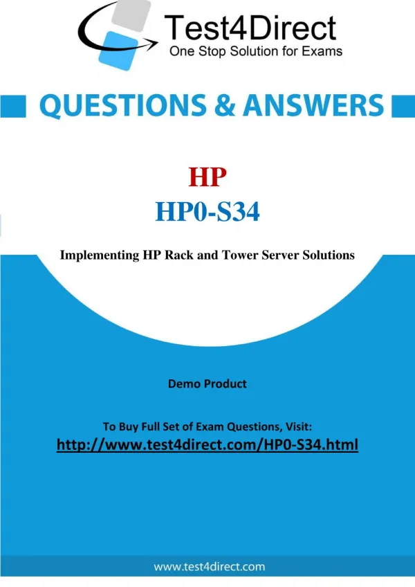 HP HP0-S34 Exam Questions