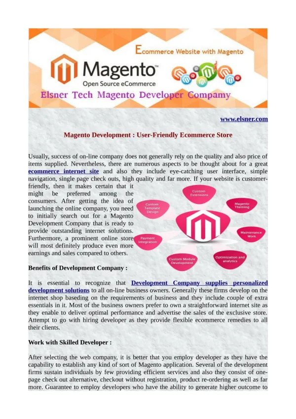 Magento Development : User-Friendly Ecommerce Store
