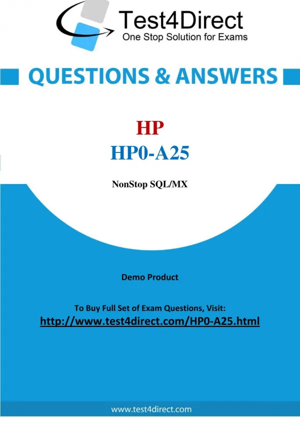HP0-A25 HP Exam - Updated Questions