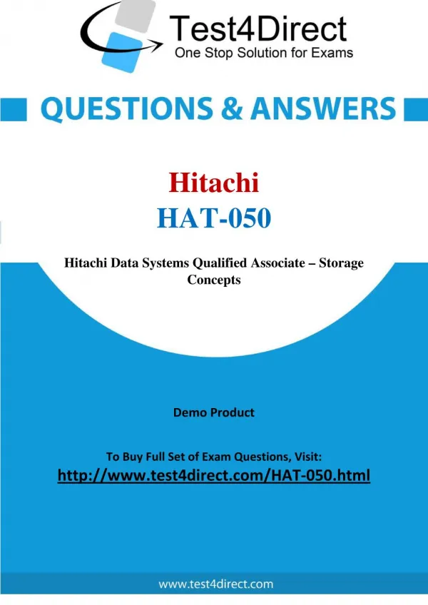 Hitachi HAT-050 Exam - Updated Questions