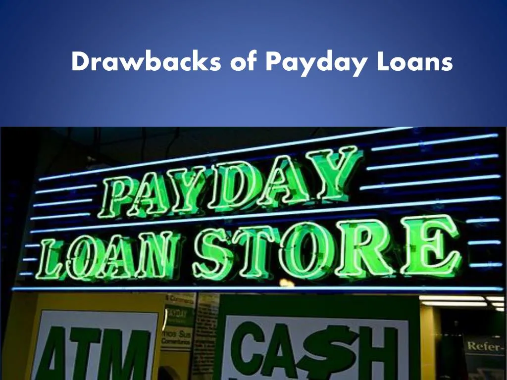 drawbacks of payday loans