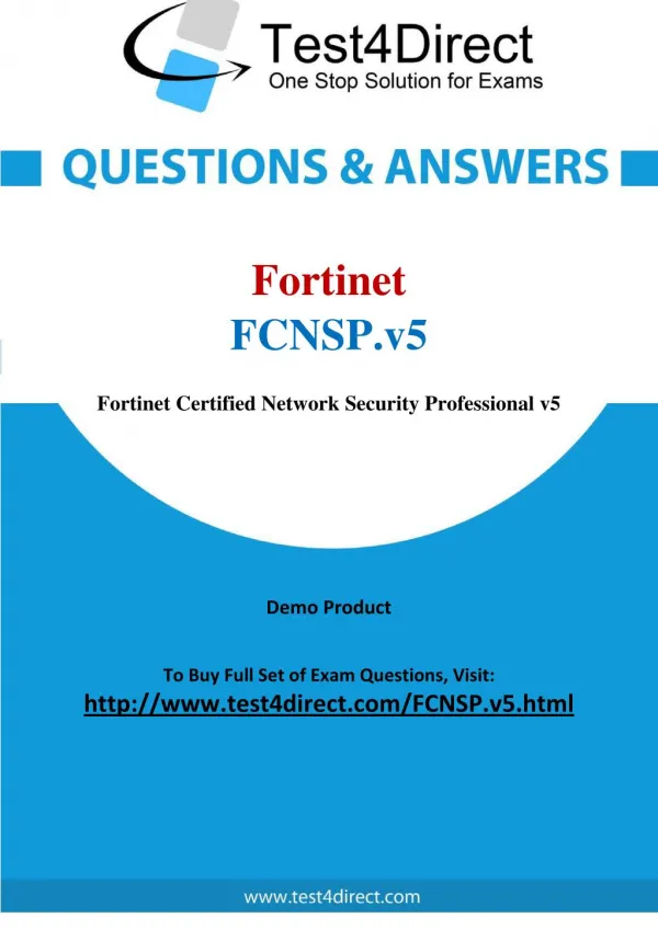 Fortinet FCNSP.v5 Test - Updated Demo