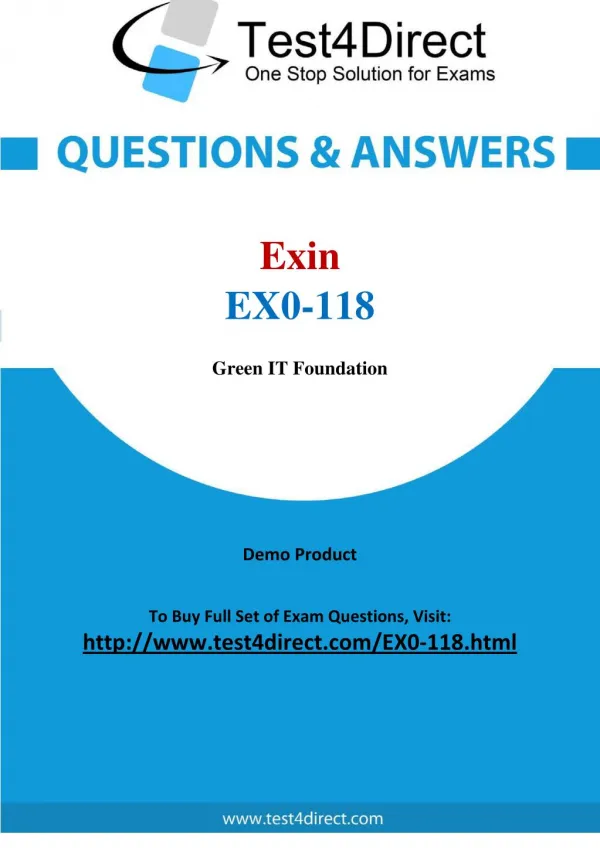 Exin EX0-118 GREEN IT Real Exam Questions