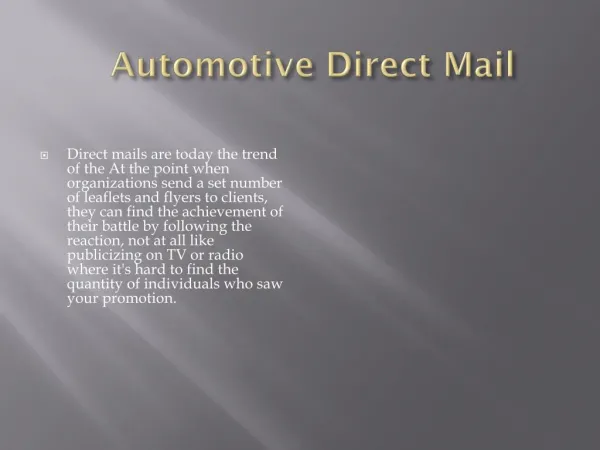 Auto Direct Mailers