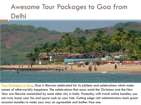 Awesome tour packages to goa from delhi