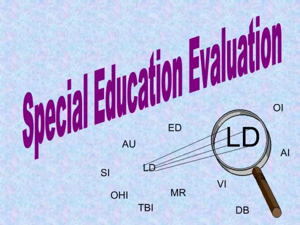 Special Education Evaluation