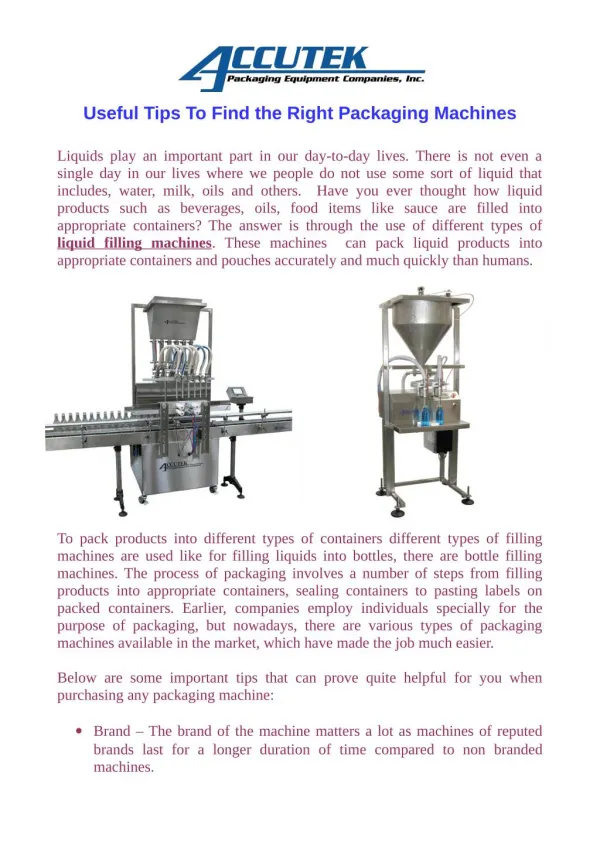 Useful Tips To Find the Right Packaging Machines