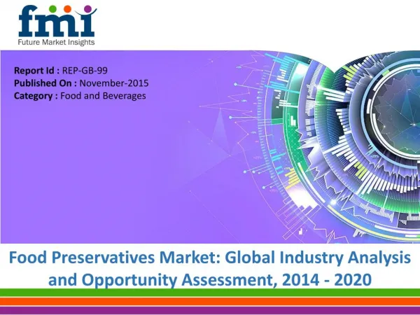 Global Food Preservatives Market anticipated to be Worth US$ 2,560 Mn by 2020