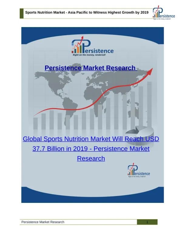 Global Sports Nutrition Market Will Reach USD 37.7 Billion in 2019