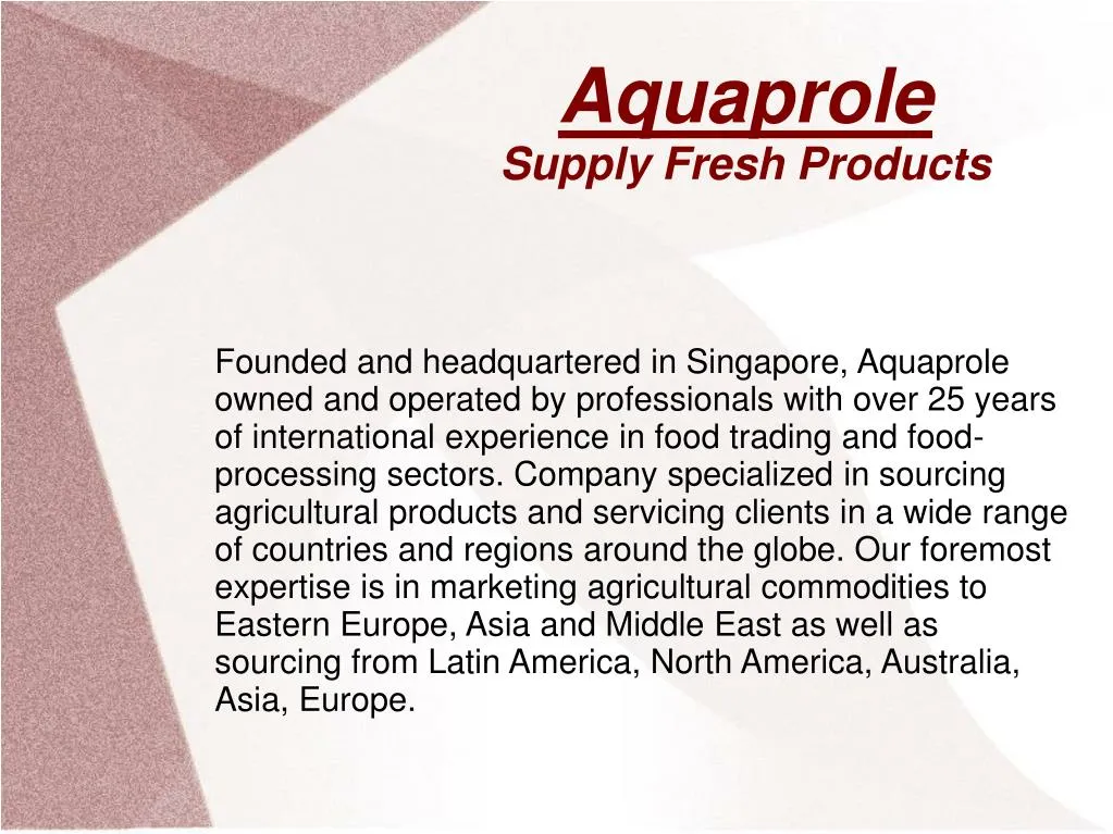 aquaprole supply fresh products
