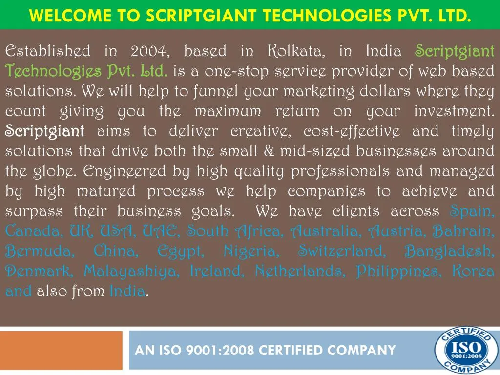 welcome to scriptgiant technologies pvt ltd