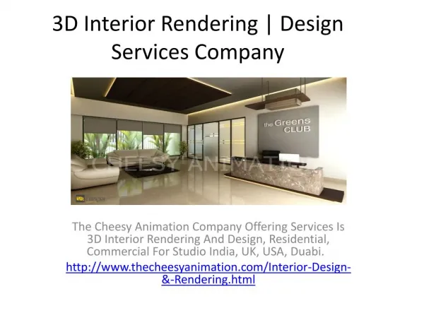3D Interior Rendering | Design Services Company