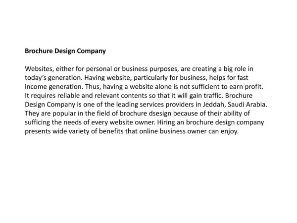 Brochure Design Company
