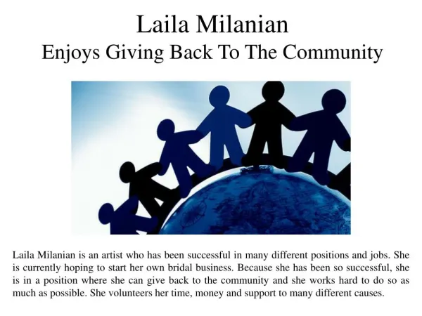 Laila Milanian Enjoys Giving Back To The Community