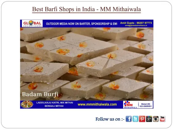 Best Barfi Shops in India - MM Mithaiwala