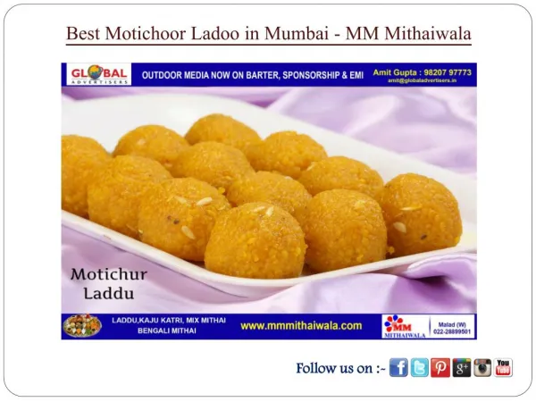 Best Motichoor Ladoo in Mumbai - MM Mithaiwala