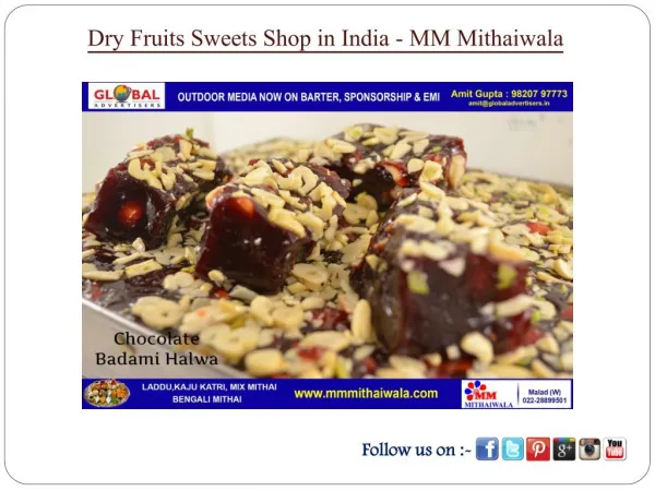 Dry Fruits Sweets Shop in India - MM Mithaiwala