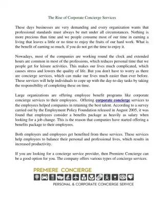 Corporate Concierge - slide 1