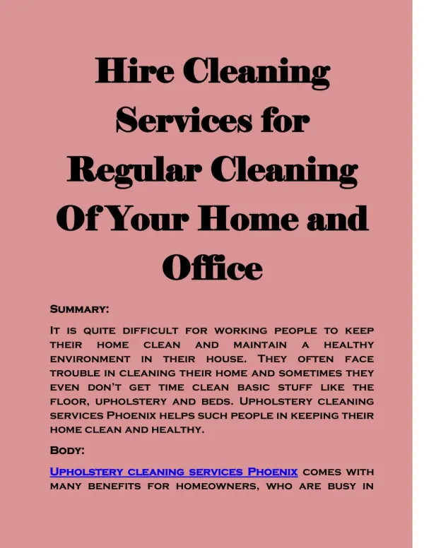 office cleaning services Phoenix