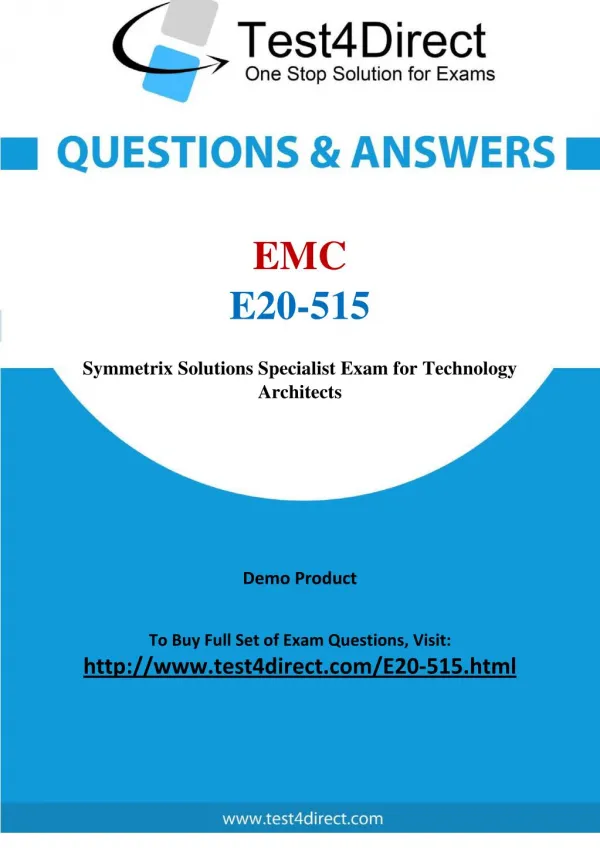 EMC E20-515 Exam Questions