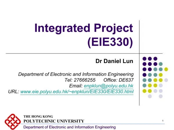 Integrated Project EIE330