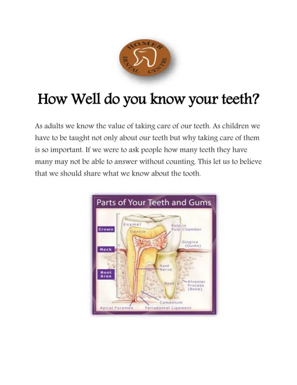 How Well do you know your teeth?