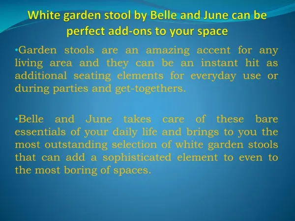 Buy White Garden Stools