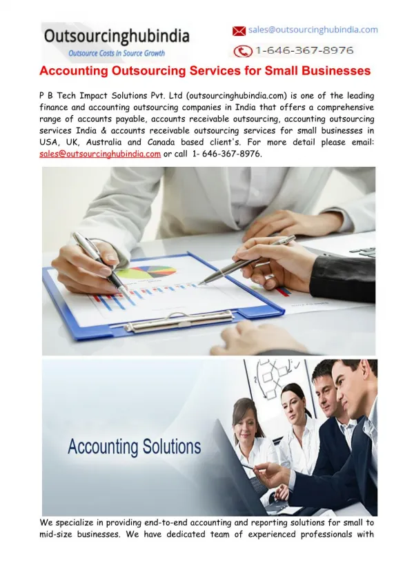Accounting Outsourcing Services India for Small Businesses