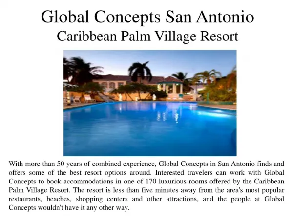 Global Concepts San Antonio Caribbean Palm Village Resort