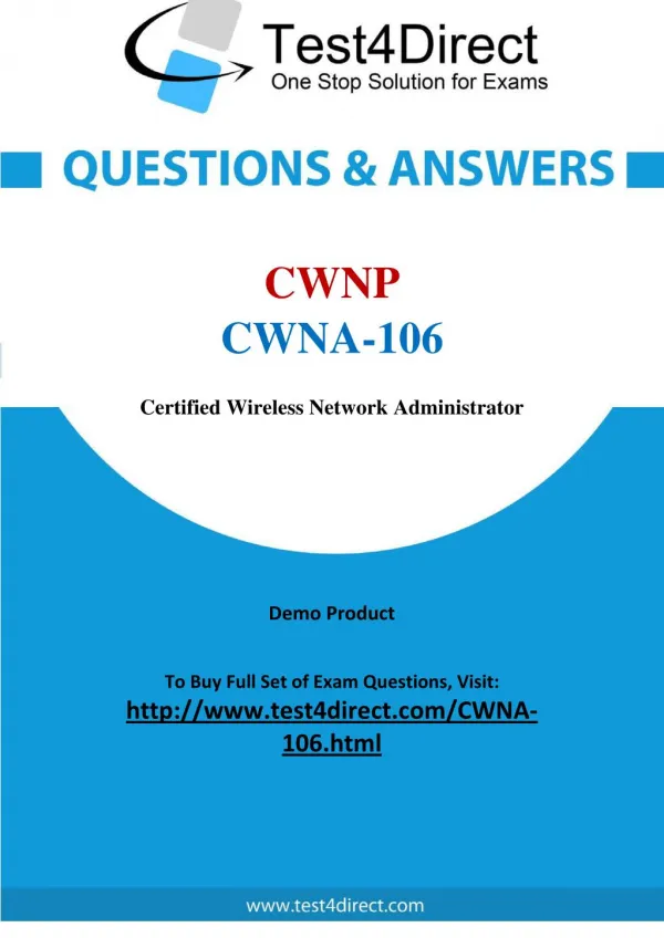 CWNP CWNA-106 Test - Updated Demo