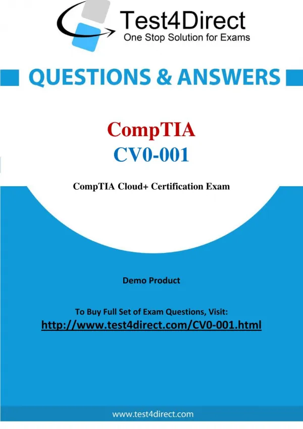 CompTIA CV0-001 Exam Questions