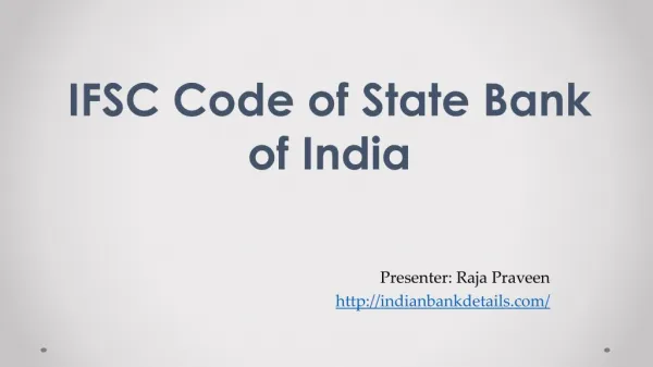 IFSC Code of State Bank of India