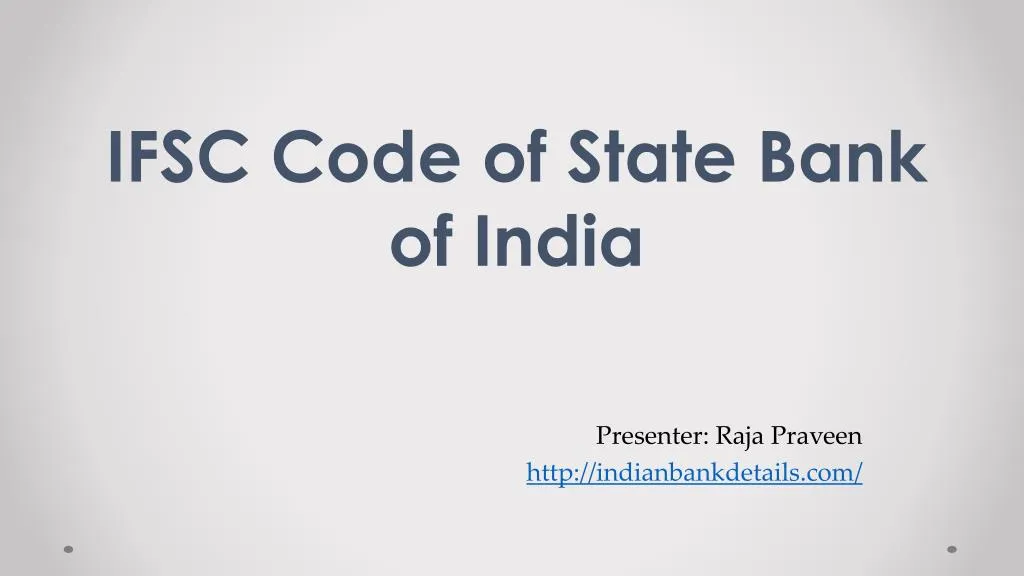 ifsc code of state bank of india