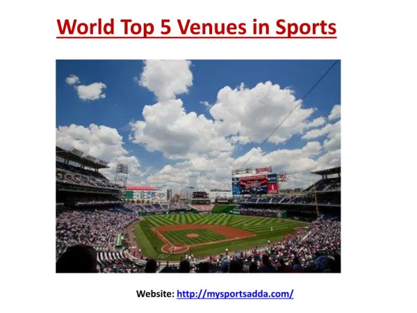 World Top 5 Venues in Sports