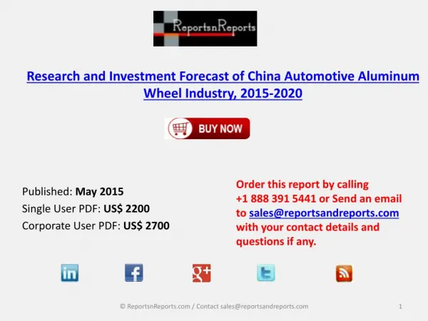 China Automotive Aluminum Wheel Industry Overview 2015-2020