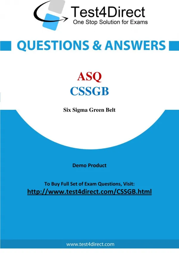 ASQ CSSGB Exam Questions