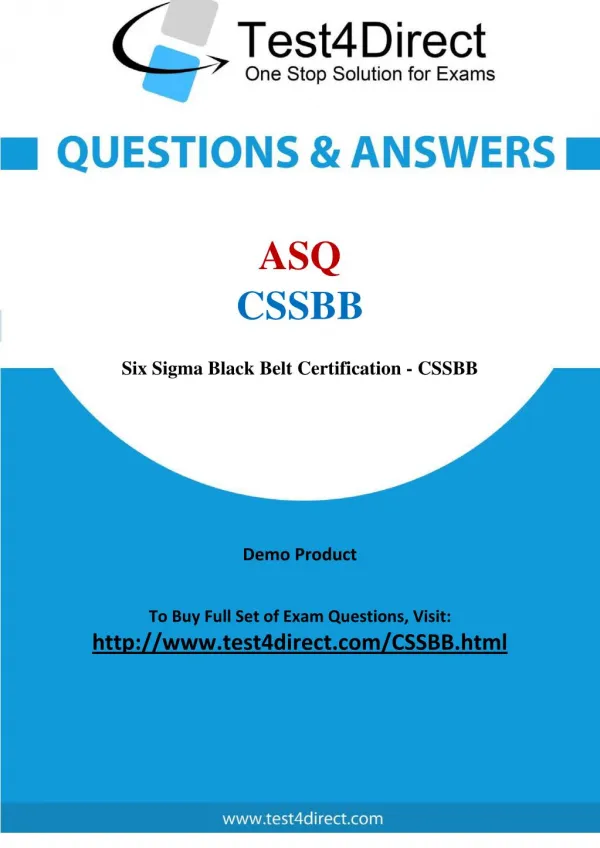 ASQ CSSBB Test Questions