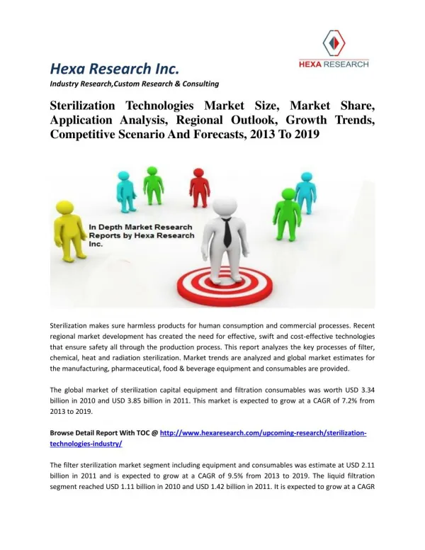 Sterilization Technologies Market Size, Market Share, Application Analysis, Regional Outlook, Growth Trends, Competitive