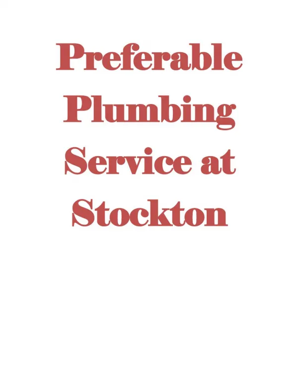 plumbing contractor stockton ca