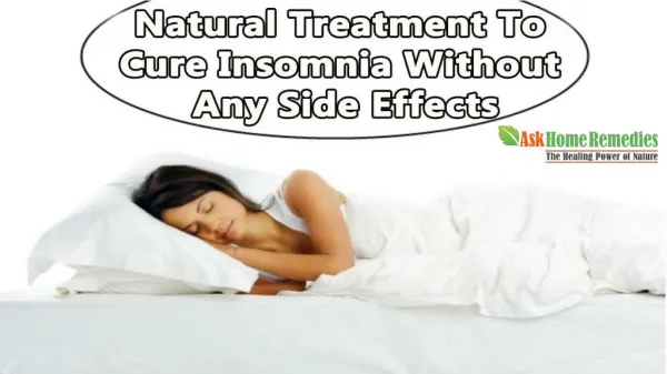 Natural Treatment To Cure Insomnia Without Any Side Effects