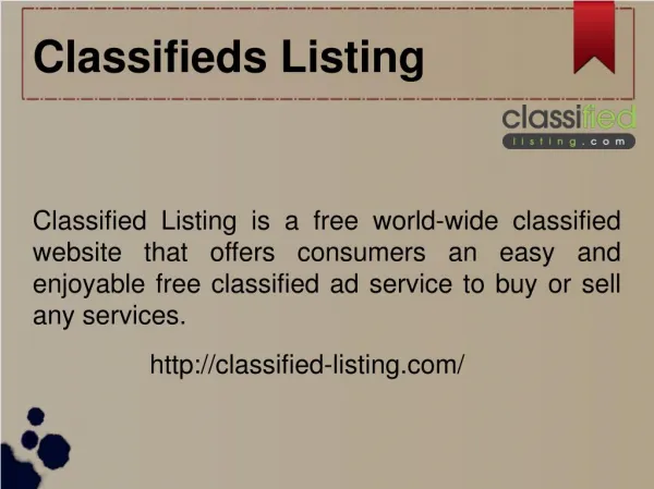Classifieds Listing