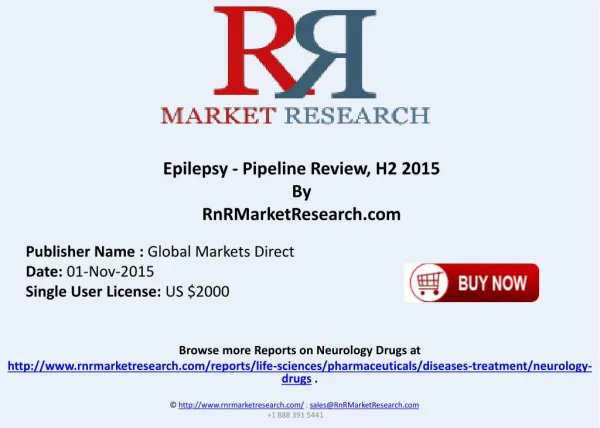 Epilepsy Pipeline Review H2 2015