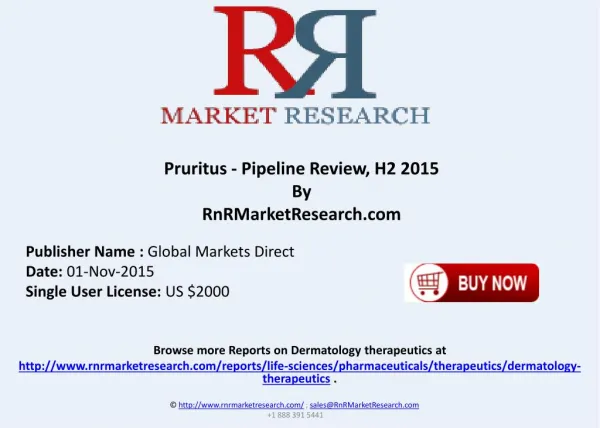 Pruritus Pipeline Review H2 2015
