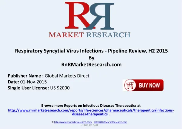 Respiratory Syncytial Virus (RSV) Infections Pipeline Review H2 2015
