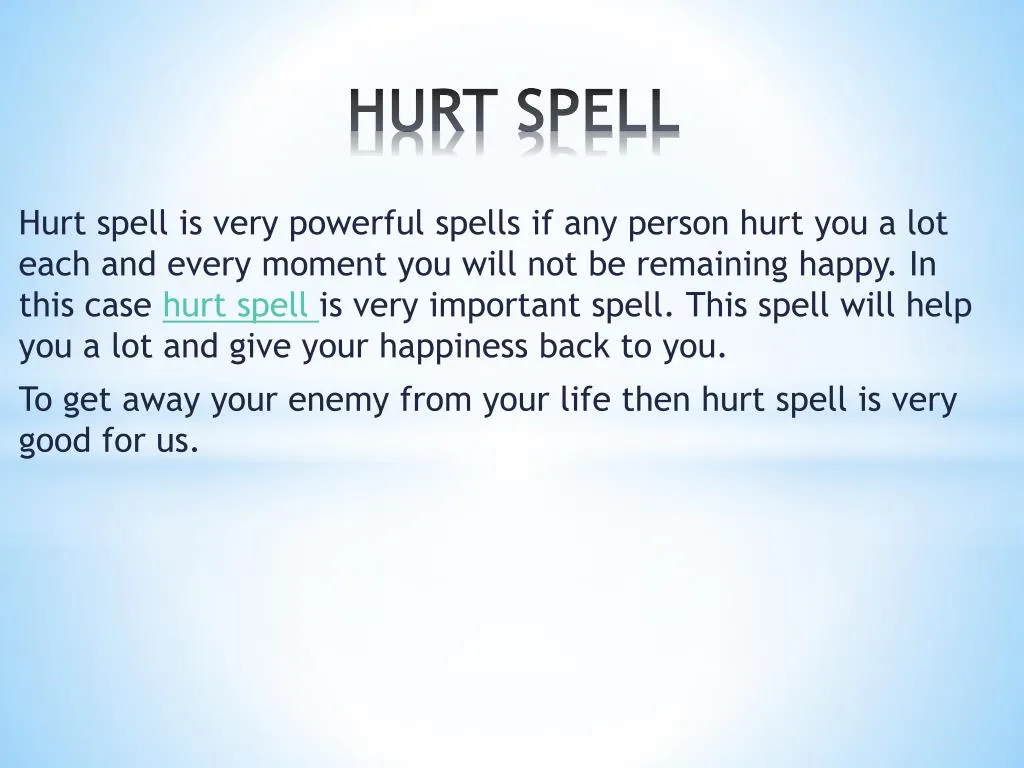 hurt spell