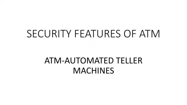 security feature of atm