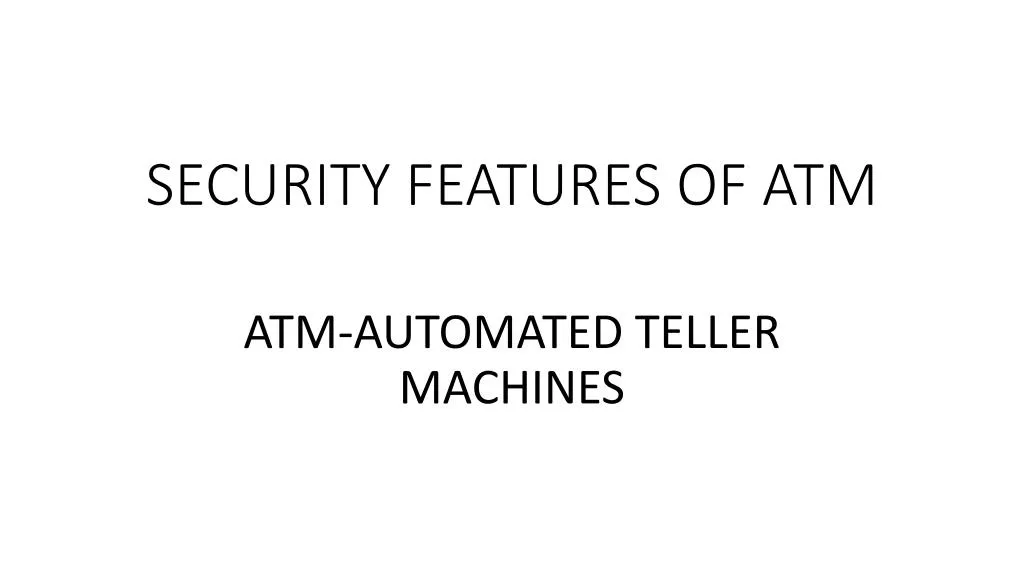 security features of atm